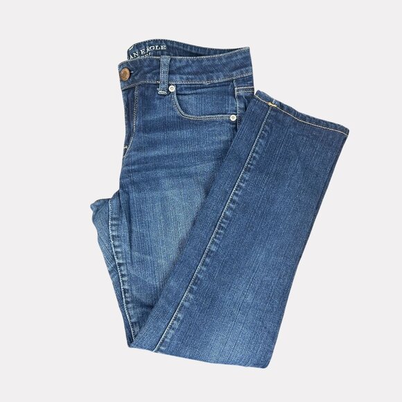 American Eagle Skinny Stretch Jeans Womens 10 Short Blue Cotton Spandex - Picture 8 of 8